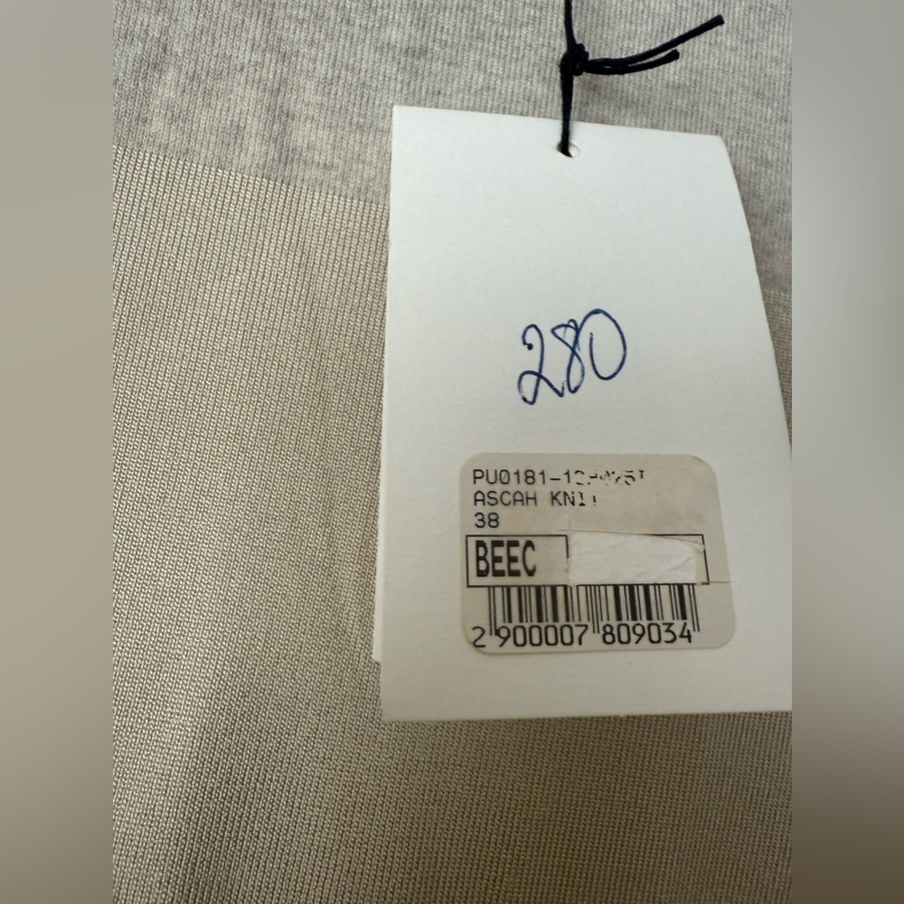 ISABEL MARANT Ascah paneled wool blend sweater 38 beige stretch classic top - Picture 5 of 5